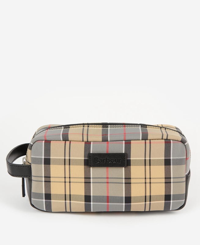 Barbour Wetherham Tartan Washbag Tasche Herren Beige | OEAMSN-063