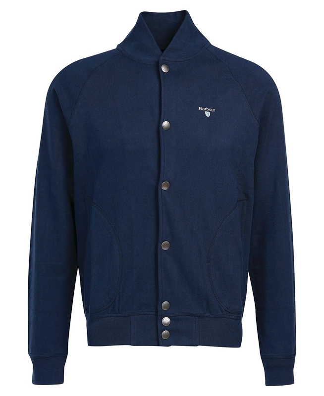 Barbour Whitewell Button Thru Sweatshirts Herren Blau | FZJRVY-739