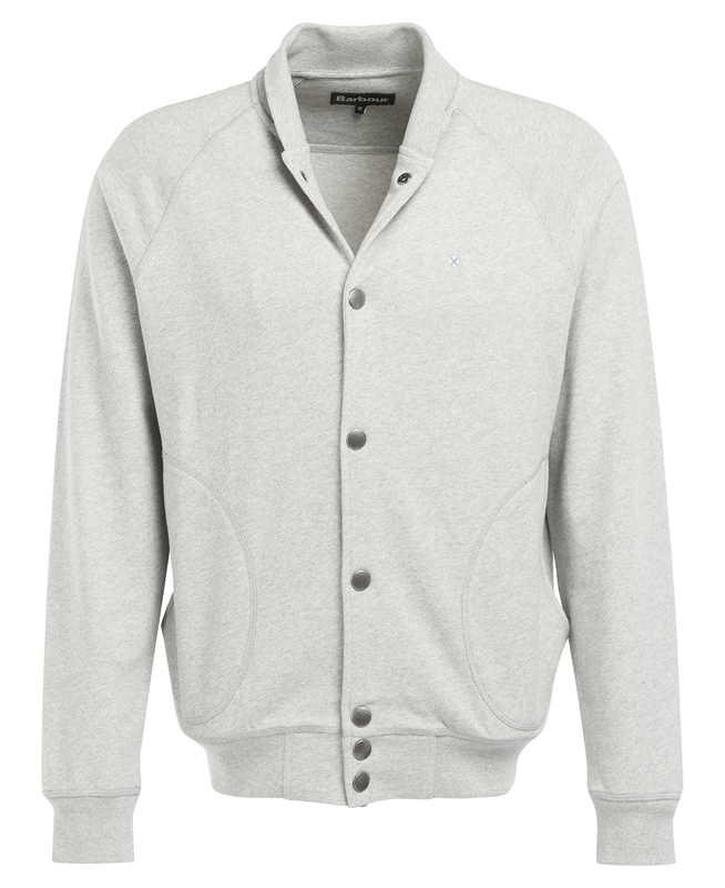 Barbour Whitewell Button Thru Sweatshirts Herren Grau | UXCZYT-394