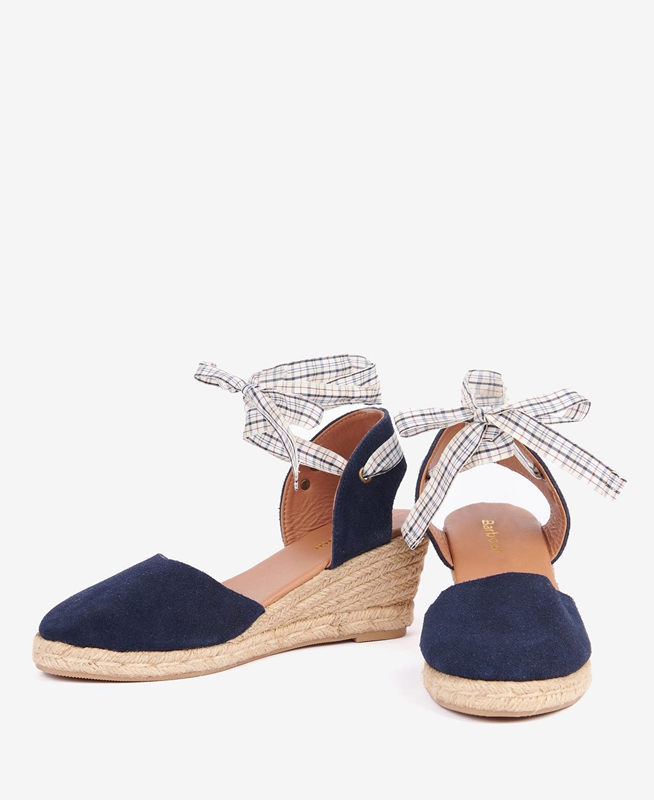 Barbour Whitney Wedge Sandalen Damen Blau | QTPEOV-309