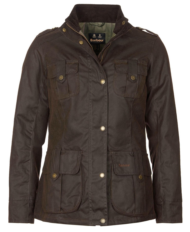 Barbour Winter Defence Gewachste Jacke Damen Braun | KVZBNA-936