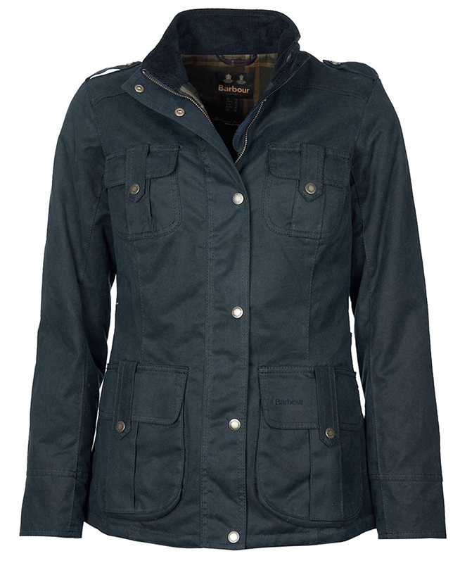 Barbour Winter Defence Gewachste Jacke Damen Blau | USVXPL-821