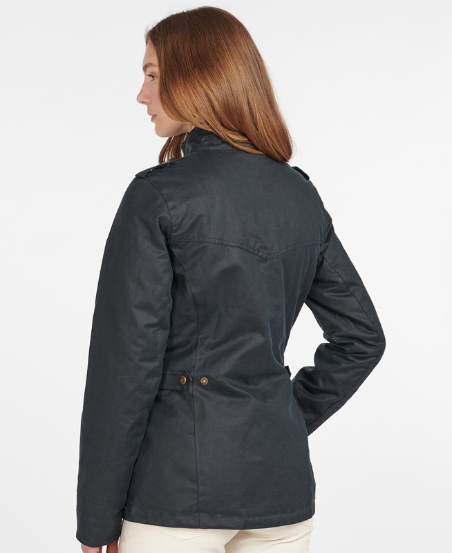 Barbour Winter Defence Gewachste Jacke Damen Blau | USVXPL-821