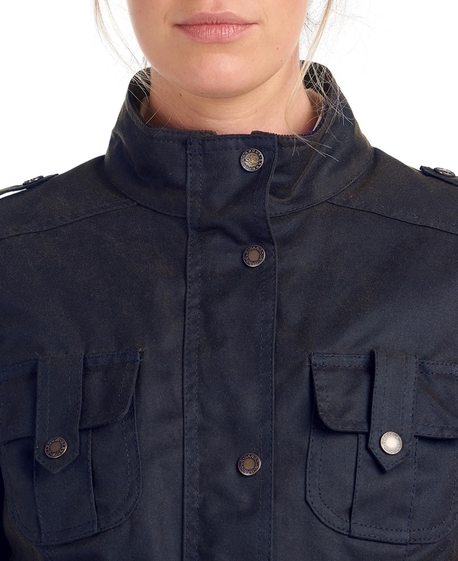 Barbour Winter Defence Gewachste Jacke Damen Blau | USVXPL-821