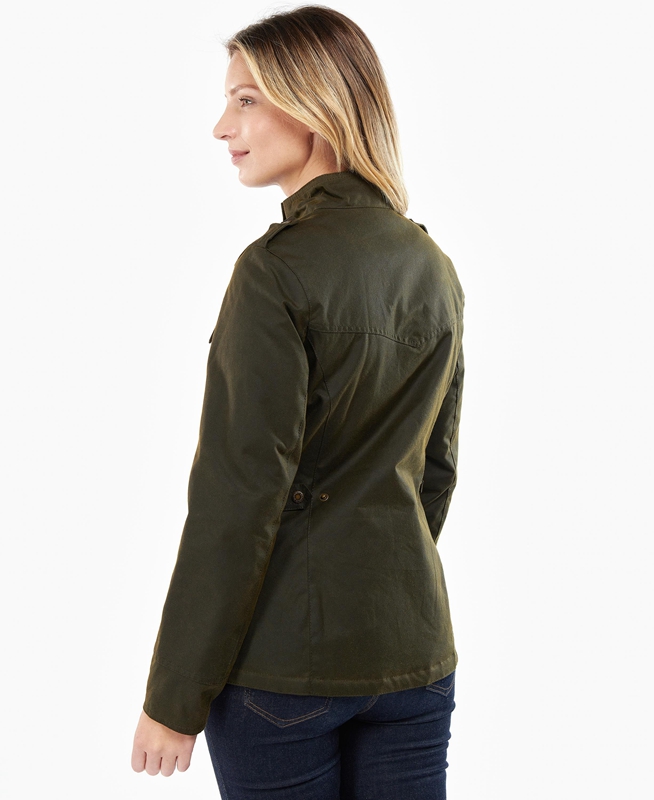 Barbour Winter Defence Gewachste Jacke Damen Grün | WFGQCL-465