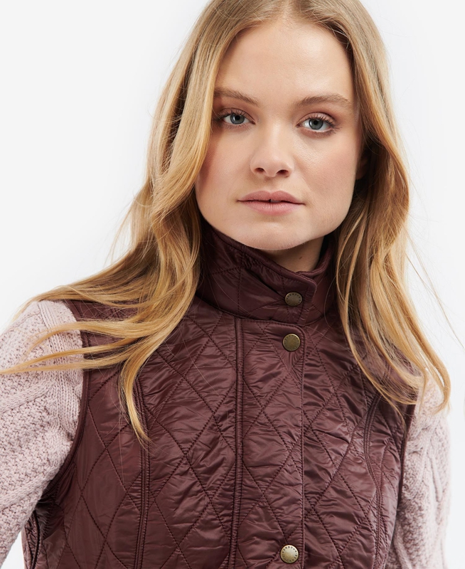 Barbour Wray Weste Damen Bordeaux | VLIUKN-254