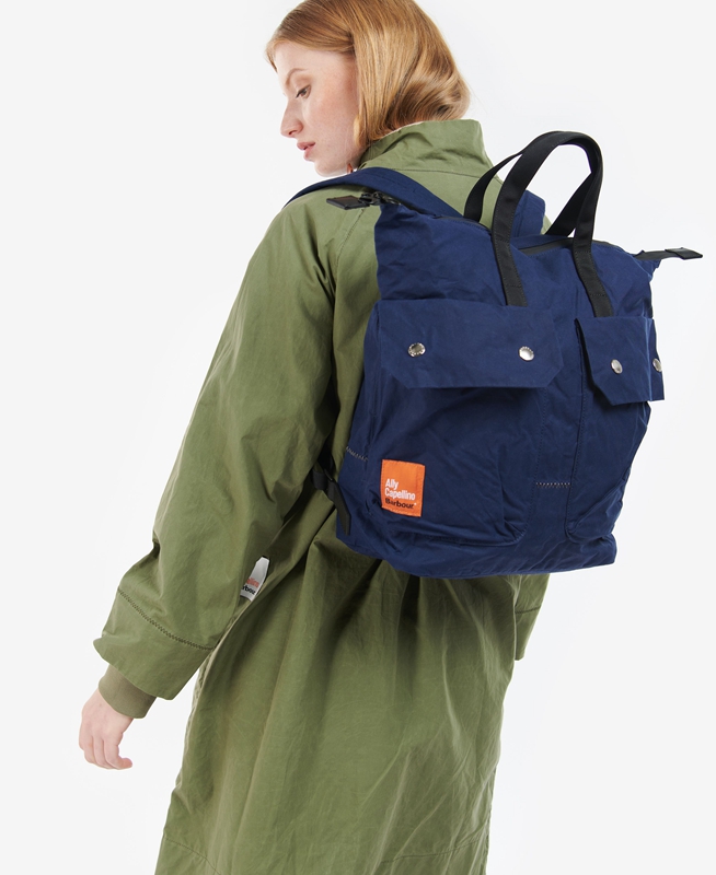 Barbour x Ally Capellino Ben Backpack Tasche Damen Blau | FDNCQL-045