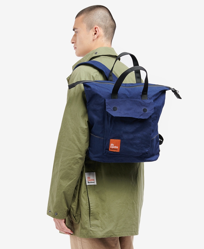 Barbour x Ally Capellino Ben Backpack Tasche Herren Navy | QJTBMY-236